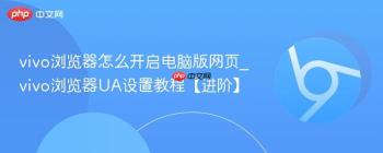 vivo浏览器怎么开启电脑版网页_vivo浏览器UA设置教程【进阶】
