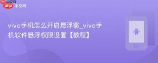 vivo手机怎么开启悬浮窗_vivo手机软件悬浮权限设置【教程】