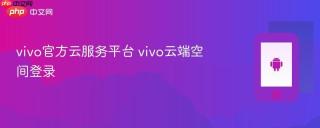 vivo官方云服务平台 vivo云端空间登录