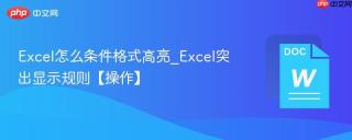 excel怎么条件格式高亮_excel突出显示规则【操作】