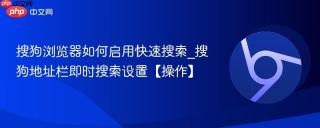 搜狗浏览器如何启用快速搜索_搜狗地址栏即时搜索设置【操作】