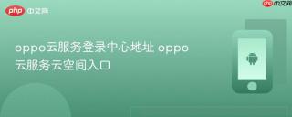 oppo云服务登录中心地址 oppo云服务云空间入口