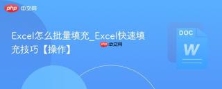 Excel怎么批量填充_Excel快速填充技巧【操作】