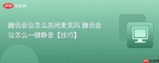 腾讯会议怎么关闭麦克风 腾讯会议怎么一键静音【技巧】