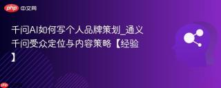 千问AI如何写个人品牌策划_通义千问受众定位与内容策略【经验】