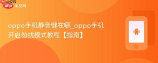 oppo手机静音键在哪_oppo手机开启勿扰模式教程【指南】