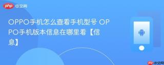 OPPO手机怎么查看手机型号 OPPO手机版本信息在哪里看【信息】