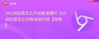 360浏览器怎么开启极速模式 360浏览器怎么切换渲染内核【指南】