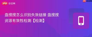 盘搜搜怎么识别失效链接 盘搜搜资源有效性检测【检测】