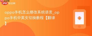 oppo手机怎么修改系统语言_oppo手机中英文切换教程【翻译】