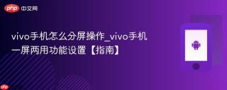 vivo手机怎么分屏操作_vivo手机一屏两用功能设置【指南】
