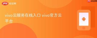 vivo云服务在线入口 vivo官方云平台
