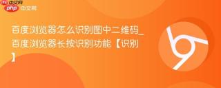 百度浏览器怎么识别图中二维码_百度浏览器长按识别功能【识别】