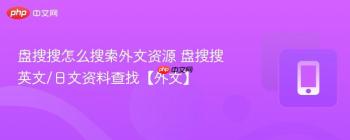 盘搜搜怎么搜索外文资源 盘搜搜英文/日文资料查找【外文】