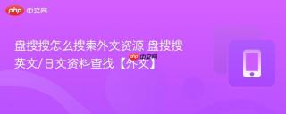 盘搜搜怎么搜索外文资源 盘搜搜英文/日文资料查找【外文】