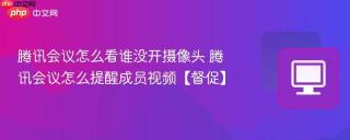 腾讯会议怎么看谁没开摄像头 腾讯会议怎么提醒成员视频【督促】