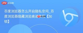 百度浏览器怎么开启隐私空间_百度浏览器隐藏浏览痕迹教程【加锁】