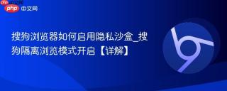 搜狗浏览器如何启用隐私沙盒_搜狗隔离浏览模式开启【详解】