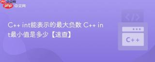 C++ int能表示的最大负数 C++ int最小值是多少【速查】