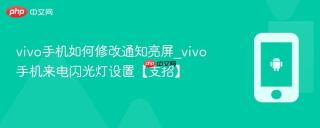 vivo手机如何修改通知亮屏_vivo手机来电闪光灯设置【支招】