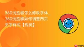 360浏览器怎么修改字体_360浏览器如何调整网页文字样式【视觉】