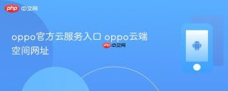 oppo官方云服务入口 oppo云端空间网址