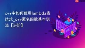 c++中如何使用lambda表达式_c++匿名函数基本语法【进阶】