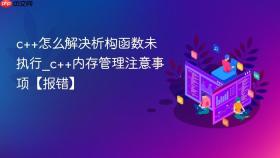 c++怎么解决析构函数未执行_c++内存管理注意事项【报错】