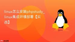 linux怎么安装phpstudy_linux集成环境部署【实战】