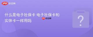 什么是电子社保卡 电子社保卡和实体卡一样用吗