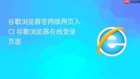 谷歌浏览器官网版网页入口 谷歌浏览器在线登录页面