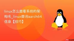 linux怎么查看系统的架构名_linux查询aarch64信息【技巧】