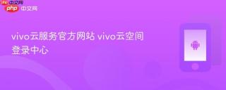 vivo云服务官方网站 vivo云空间登录中心