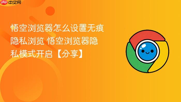 悟空浏览器怎么设置无痕隐私浏览 悟空浏览器隐私模式开启【分享】