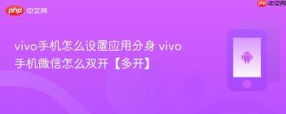 vivo手机怎么设置应用分身 vivo手机微信怎么双开【多开】