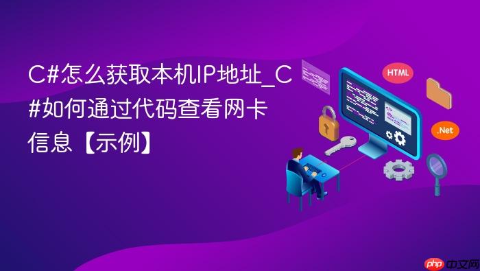 c#怎么获取本机ip地址_c#如何通过代码查看网卡信息【示例】