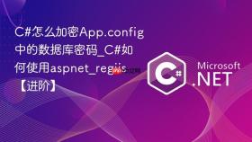 c#怎么加密app.config中的数据库密码_c#如何使用aspnet_regiis【进阶】