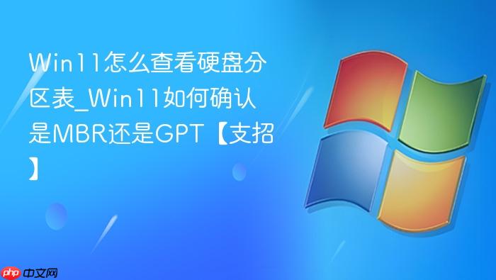 win11怎么查看硬盘分区表_win11如何确认是mbr还是gpt【支招】