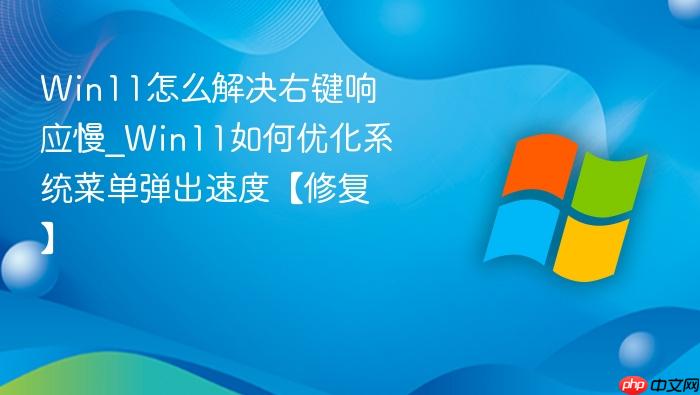 win11怎么解决右键响应慢_win11如何优化系统菜单弹出速度【修复】