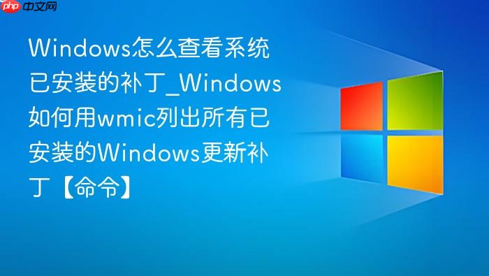 windows怎么查看系统已安装的补丁_windows如何用wmic列出所有已安装的windows更新补丁【命令】