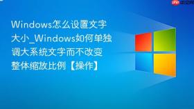 windows怎么设置文字大小_windows如何单独调大系统文字而不改变整体缩放比例【操作】