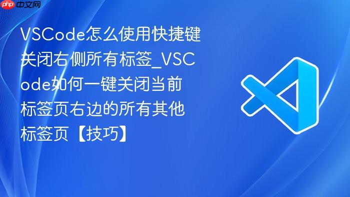 vscode怎么使用快捷键关闭右侧所有标签_vscode如何一键关闭当前标签页右边的所有其他标签页【技巧】