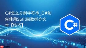 c#怎么分割字符串_c#如何使用split函数拆分文本【技巧】