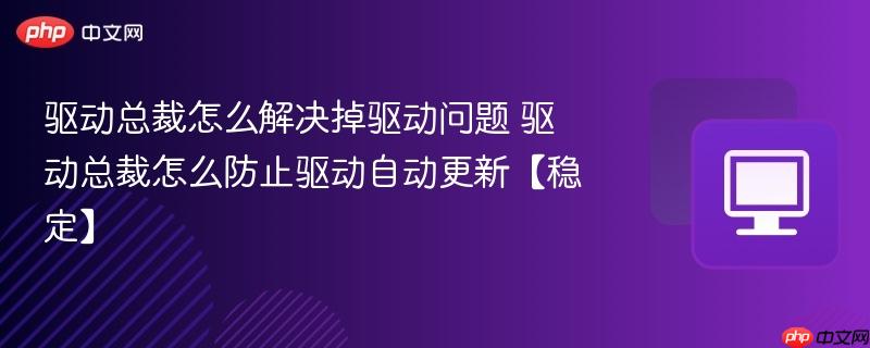 驱动总裁怎么解决掉驱动问题 驱动总裁怎么防止驱动自动更新【稳定】
