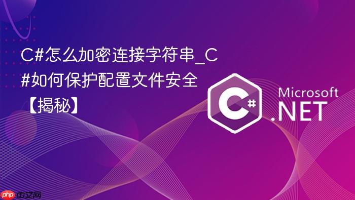 c#怎么加密连接字符串_c#如何保护配置文件安全【揭秘】
