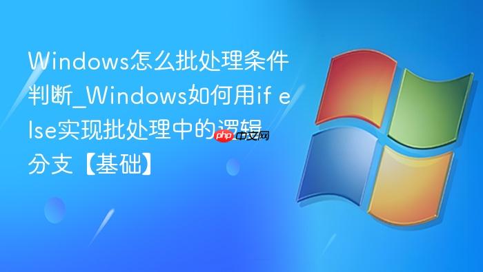 windows怎么批处理条件判断_windows如何用if else实现批处理中的逻辑分支【基础】