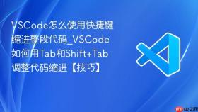 vscode怎么使用快捷键缩进整段代码_vscode如何用tab和shift+tab调整代码缩进【技巧】