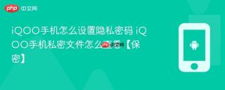 iqoo手机怎么设置隐私密码 iqoo手机私密文件怎么查看【保密】