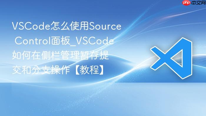 vscode怎么使用source control面板_vscode如何在侧栏管理暂存提交和分支操作【教程】