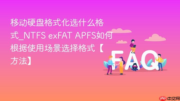 移动硬盘格式化选什么格式_ntfs exfat apfs如何根据使用场景选择格式【方法】